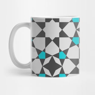 Geometric Design - Teal - Gray Mug